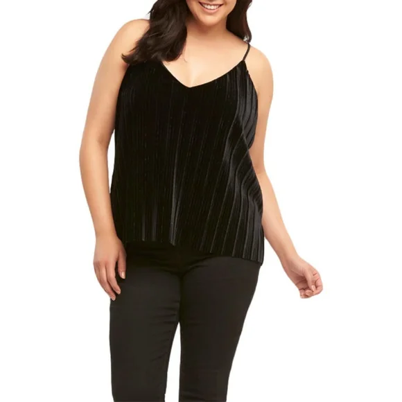Tart Collections Maren Plus Size Pleated V-Neck Tank Top – Size 4X - Picture 2 of 5